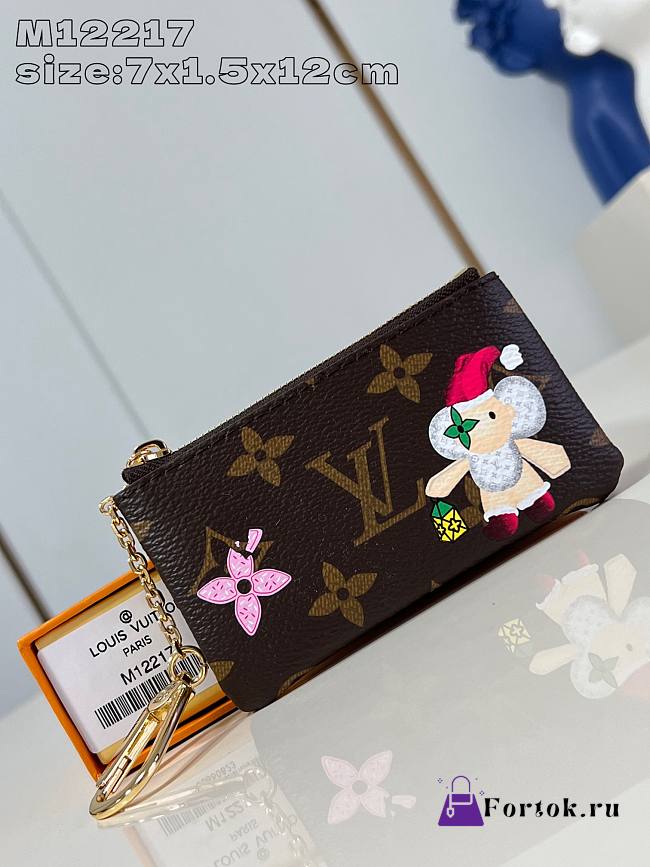 Fortok Louis Vuitton Candy Red Key Pouch M12217 12x7x1.5cm - 1