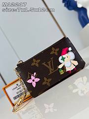 Fortok Louis Vuitton Candy Red Key Pouch M12217 12x7x1.5cm - 1