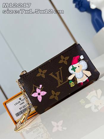Fortok Louis Vuitton Candy Red Key Pouch M12217 12x7x1.5cm