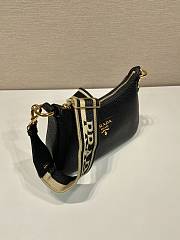 Fortok Prada Black Leather Shoulder Bag 1BH193 24x18x6cm - 2