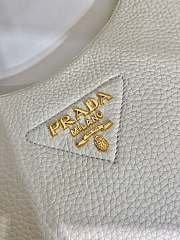 Fortok Prada White Leather Shoulder Bag 1BH193 24x18x6cm - 6