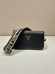 Fortok Prada Black Leather Shoulder Bag 1BH194 23x14x6.5cm - 1