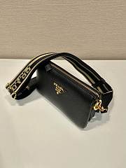 Fortok Prada Black Leather Shoulder Bag 1BH194 23x14x6.5cm - 5