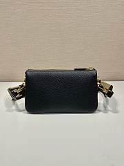 Fortok Prada Black Leather Shoulder Bag 1BH194 23x14x6.5cm - 4