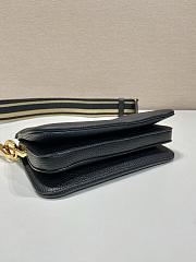 Fortok Prada Black Leather Shoulder Bag 1BH194 23x14x6.5cm - 2