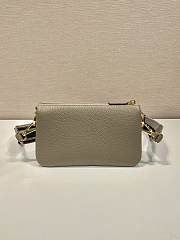 Fortok Prada Grey Leather Shoulder Bag 1BH194 23x14x6.5cm - 6