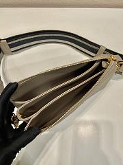 Fortok Prada Grey Leather Shoulder Bag 1BH194 23x14x6.5cm - 4