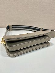 Fortok Prada Grey Leather Shoulder Bag 1BH194 23x14x6.5cm - 2