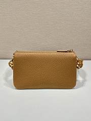 Fortok Prada Brown Leather Shoulder Bag 1BH194 23x14x6.5cm - 6