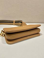 Fortok Prada Brown Leather Shoulder Bag 1BH194 23x14x6.5cm - 4