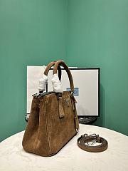 Fortok Prada Galleria Saffiano Suede Bag Brown 1BA896 24.5x16.5x11cm - 5