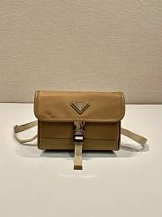 Fortok Prada Re-Nylon and Saffiano Leather Smartphone Case Brown 2ZH108 18x14x3cm - 1