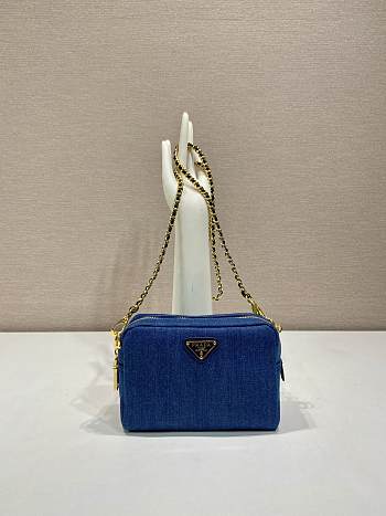 Fortok Prada Blue Denim Bag 1NS695 14x10x5cm