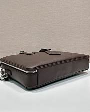 Fortok Prada Saffiano Brown Leather Briefcase 2VE022 38x28x6.5cm - 4