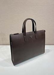 Fortok Prada Saffiano Brown Leather Tote Bag 2VG039 40x40x9cm - 4