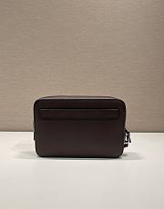 Fortok Prada Brown Saffiano Leather Clutch 2VF017 23.5x15.5x6.5cm - 4