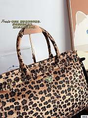 Fortok Prada Arqué Printed Leather Shoulder Bag 38x12x29cm - 4