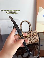Fortok Prada Printed Leather Handbag Honey 32x10x15cm - 5
