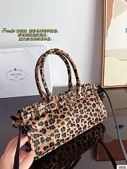 Fortok Prada Printed Leather Handbag Honey 32x10x15cm - 4