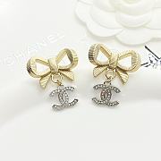 Fortok Chanel 24 Gold And Silver Three-dimensional Bow Earrings - 6
