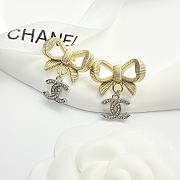 Fortok Chanel 24 Gold And Silver Three-dimensional Bow Earrings - 4