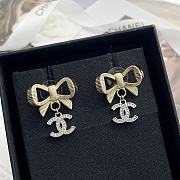 Fortok Chanel 24 Gold And Silver Three-dimensional Bow Earrings - 5