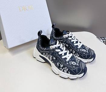 Fortok Dior Vibe Sneaker Blue Dior Oblique Technical Fabric and Transparent Rubber