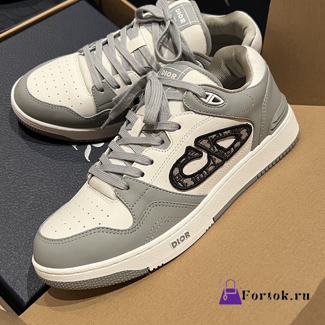 Fortok Dior B57 High Top Sneakers Grey White - 1