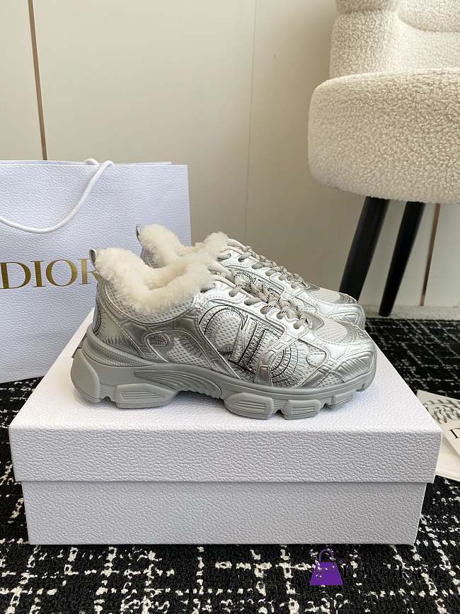 Fortok Dior Chrono Wool Lining Sneakers Silver - 1