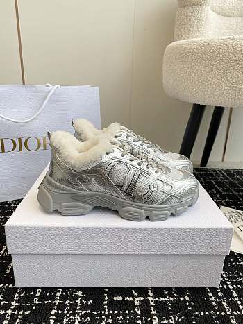 Fortok Dior Chrono Wool Lining Sneakers Silver