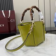 Fortok Gucci Mini Bamboo Top Handle Tote Bag Pistacchio Green 16x14x11.5cm  - 4
