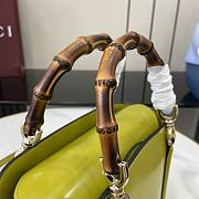 Fortok Gucci Mini Bamboo Top Handle Tote Bag Pistacchio Green 16x14x11.5cm  - 3
