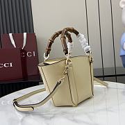 Fortok Gucci Mini Bamboo Top Handle Tote Bag Cream 16x14x11.5cm  - 4