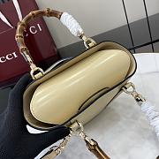 Fortok Gucci Mini Bamboo Top Handle Tote Bag Cream 16x14x11.5cm  - 2