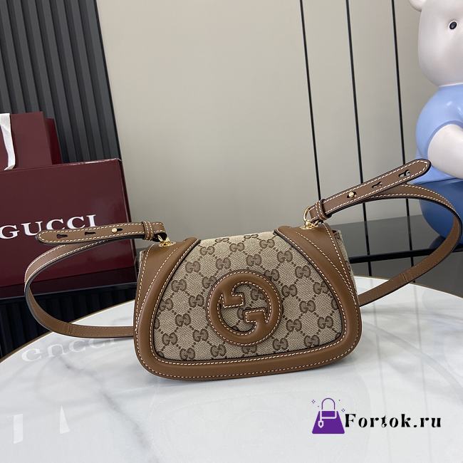 Fortok Gucci Blondie Shoulder Bag Beige & Brown 815700 21.5x11x8cm - 1