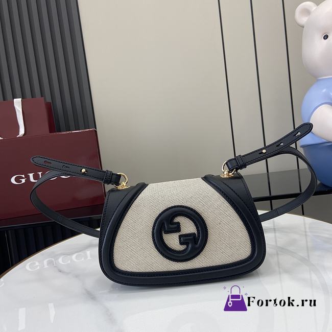 Fortok Gucci Blondie Shoulder Bag Black Canvas 815700 21.5x11x8cm - 1