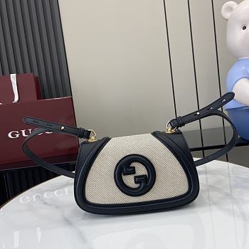 Fortok Gucci Blondie Shoulder Bag Black Canvas 815700 21.5x11x8cm