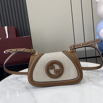 Fortok Gucci Blondie Shoulder Bag Beige Canvas 815700 21.5x11x8cm