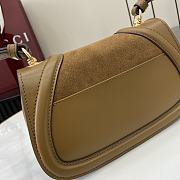 Fortok Gucci Blondie Shoulder Bag Brown Suede & Leather 815700 21.5x11x8cm - 2