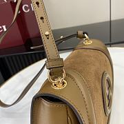 Fortok Gucci Blondie Shoulder Bag Brown Suede & Leather 815700 21.5x11x8cm - 4