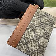 Fortok Gucci GG Emblem Card Holder Beige & Dark Brown 819121 10x7cm - 5
