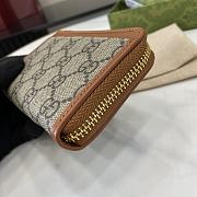 Fortok Gucci GG Emblem Zip Card Case Beige & Dark Brown 821804 13x8.5x3cm - 2
