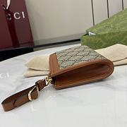Fortok Gucci GG Emblem Zip Card Case Beige & Dark Brown 821804 13x8.5x3cm - 3