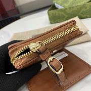 Fortok Gucci GG Emblem Zip Mini Wallet Beige & Dark Brown 819131 11x10x3cm - 2