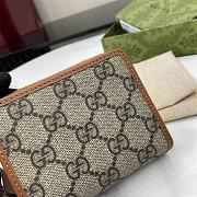 Fortok Gucci GG Emblem Zip Mini Wallet Beige & Dark Brown 819131 11x10x3cm - 3