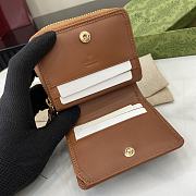 Fortok Gucci GG Emblem Zip Mini Wallet Beige & Dark Brown 819131 11x10x3cm - 4