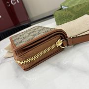 Fortok Gucci GG Emblem Zip Mini Wallet Beige & Dark Brown 819131 11x10x3cm - 6