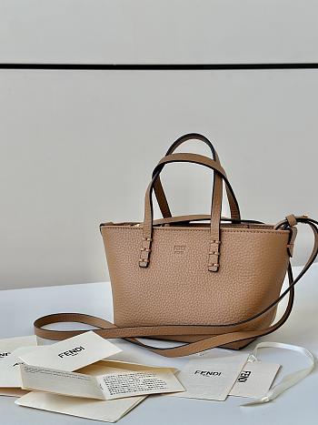 Fortok Fendi Mini Roll Calfskin Bag Brown 8655C 15.5x11x13cm