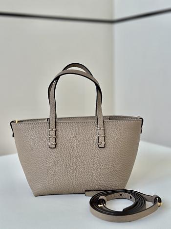 Fortok Fendi Mini Roll Calfskin Bag Grey 8655C 15.5x11x13cm