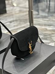 Fortok Saint Laurent Kaia Bag Black Suede 619740 18x15.5x5.5cm - 3